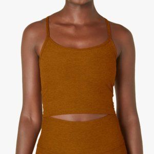 Beyond Yoga 457 Spacedye Slim Racerback Cropped Tank in Clove Brown Heather M